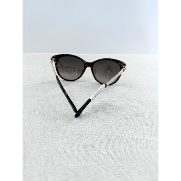 Gucci GG 3784 Black Gold Turquoise Acetate Frame Gray Lens Cateye Sunglasses